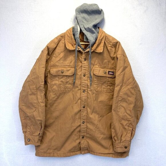 Dickies Canvas Work Barn Chore Coat Mens 2XL XXL Quilted Lining Hood Brown Duck - Picture 1 of 16